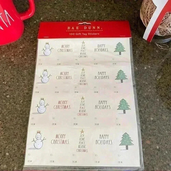 (2) PACKS OF GIFT TAG STICKERS. 100 per pack (200 TOTAL) - NEW Rae Dunn - Picture 12 of 13